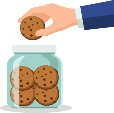 Illustration of hand returning cookie to jar